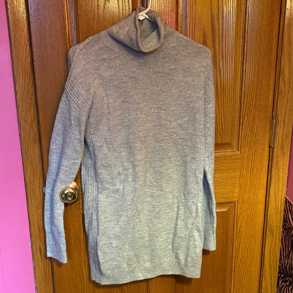 Gray Maternity Turtleneck Sweater